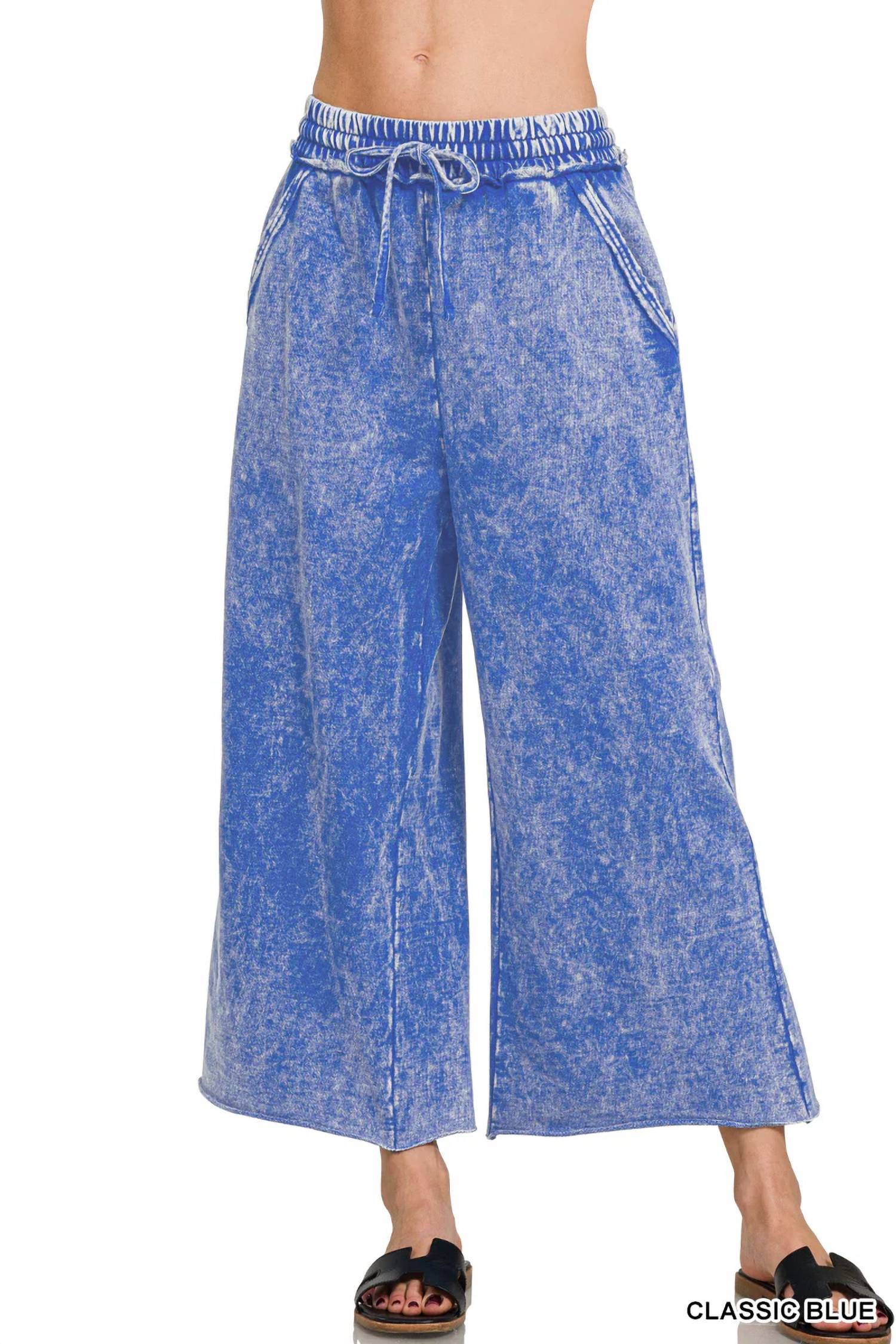Zenana - Mineral Wash Wide Leg Pants