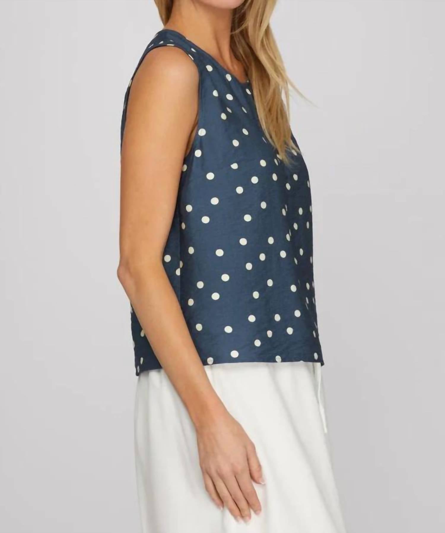 She + Sky - Polka Dot Sleeveless Top