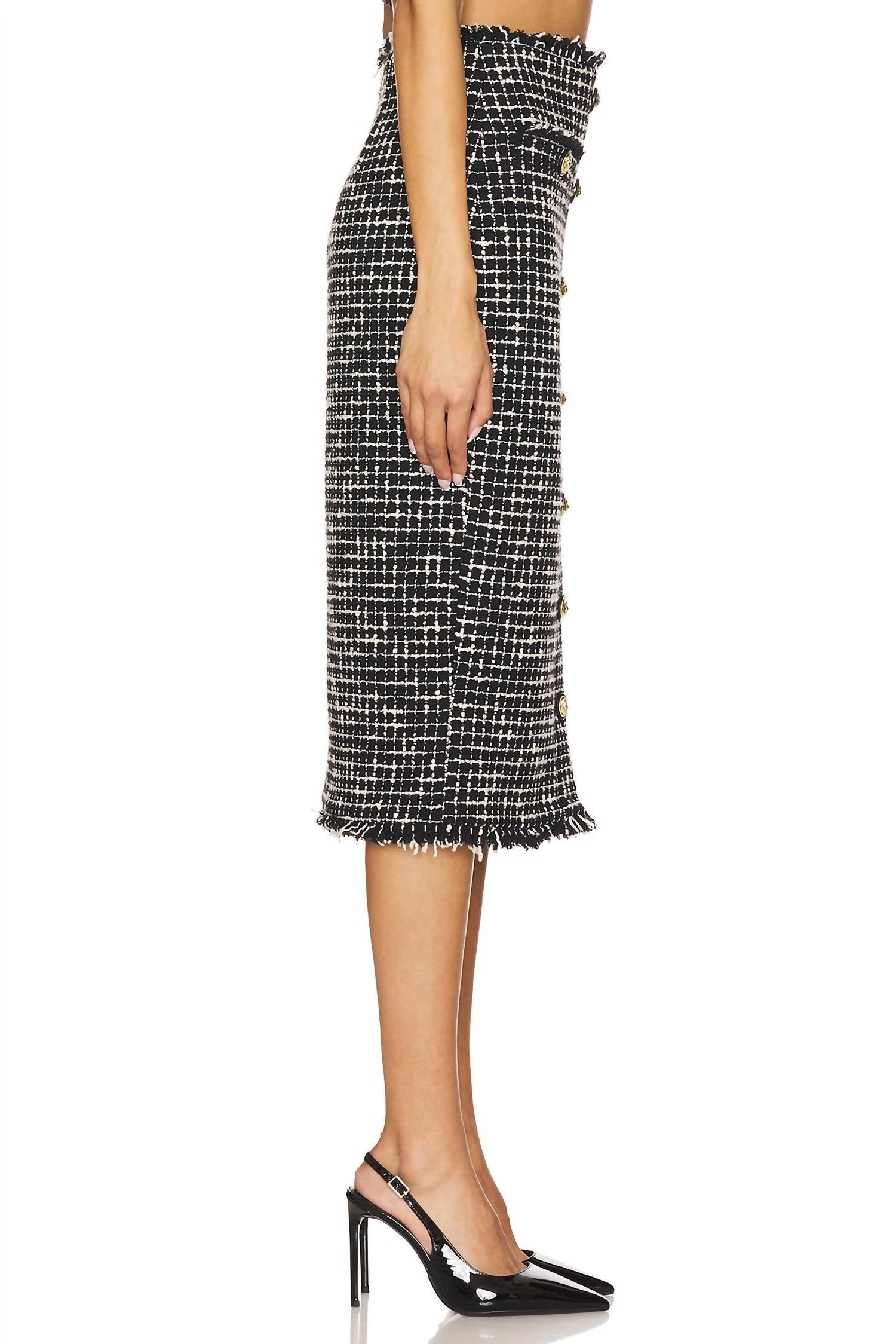 L'Agence - Tai Snap Front Midi Skirt