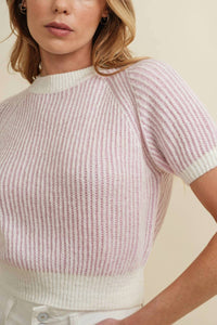 Cloud Ten - Ribbed Short Sleeve Sweater