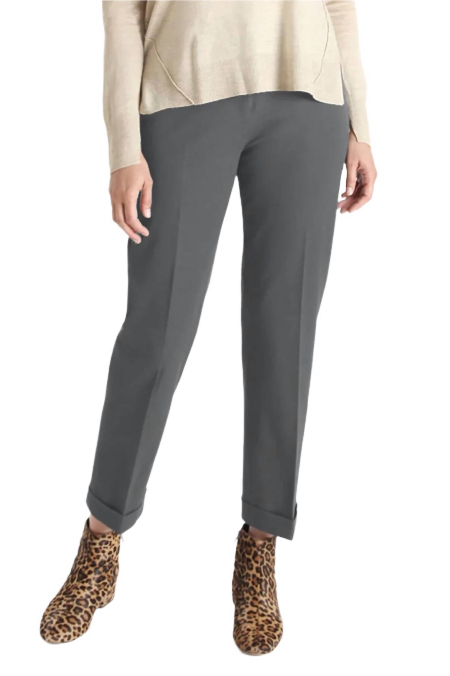 Peace Of Cloth - Mid Waist Folded Hem Twill Pant