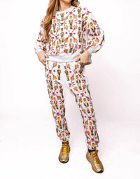 QUEEN OF SPARKLES Nutcracker And Candy Cane Pants in grey - women's pants - view 4