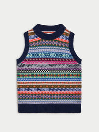 Suzie Kondi Tupos Cashmere Sweater Vest in fair isle - women's jacket - alternate view