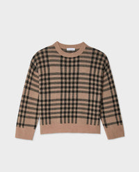 White + Warren - Cashmere Plaid Crewneck Sweater