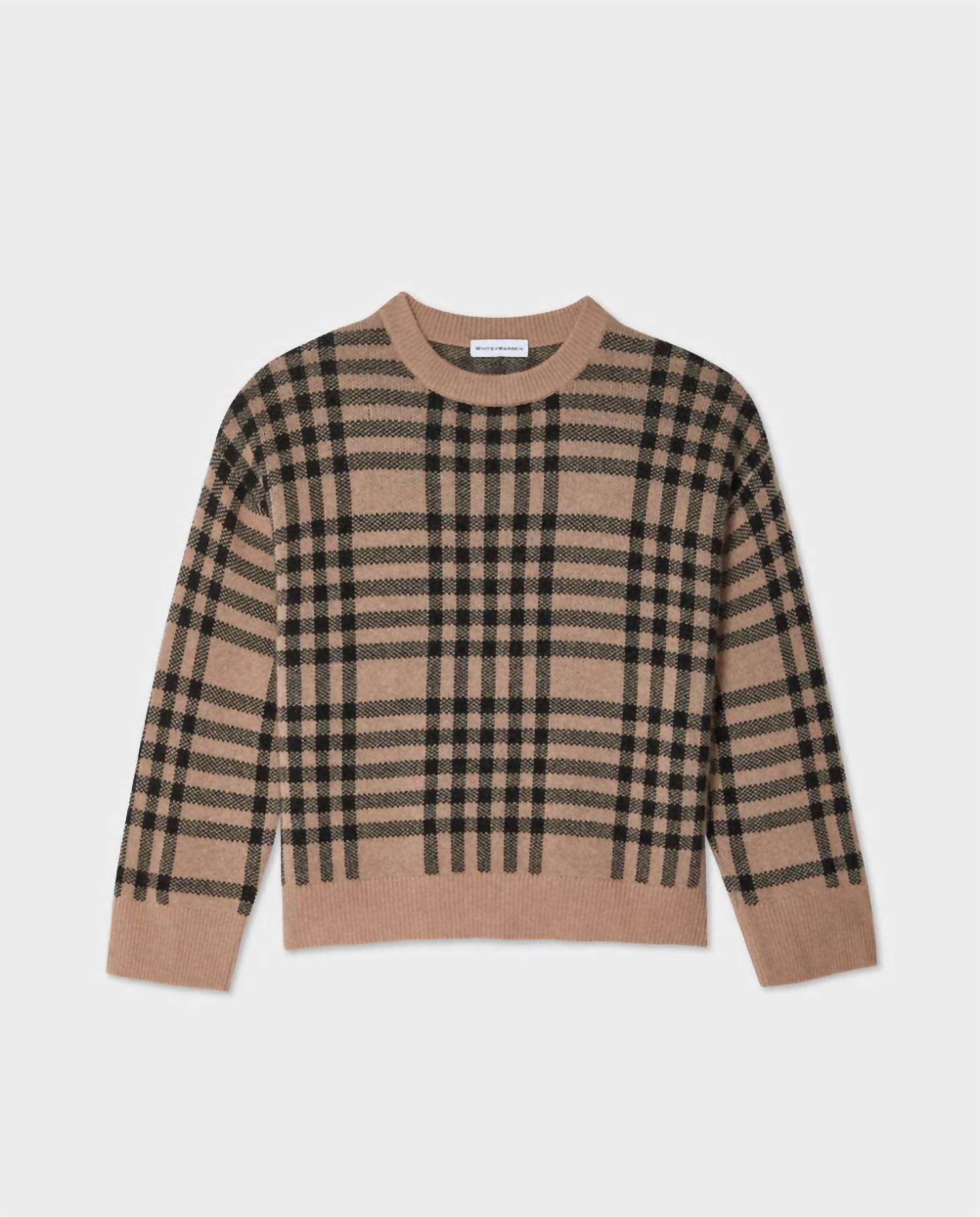 White + Warren - Cashmere Plaid Crewneck Sweater
