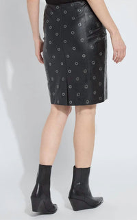 Lysse Women's Leonette Grommet Vegan Skirt in black - women's skirt - alternate view