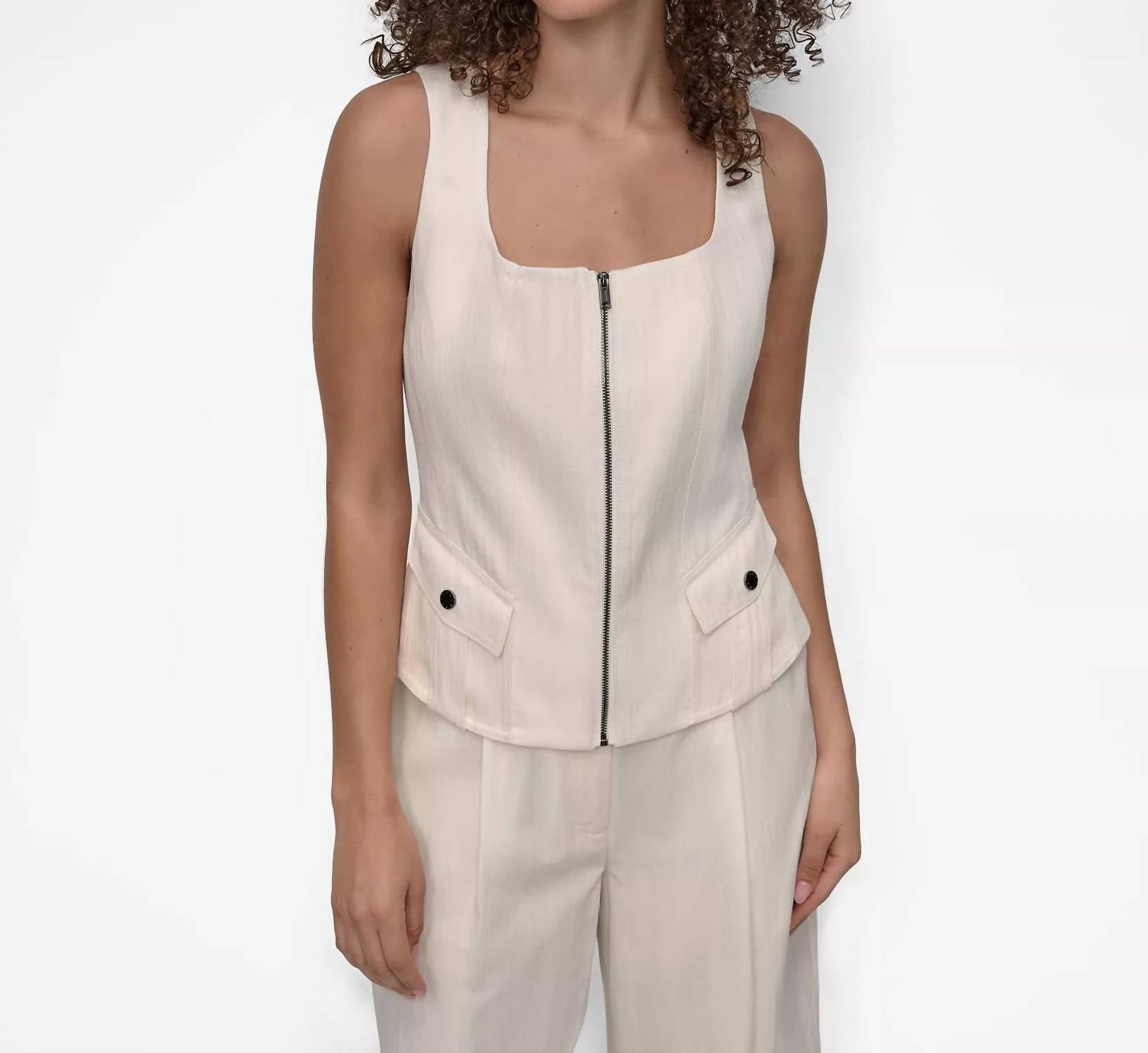 Dkny - Weathered Zip-up Vest