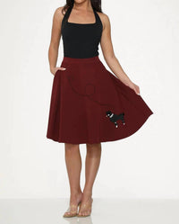 Orchid Bloom - Embroidered Poodle Swing Skirt
