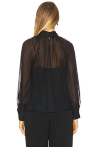 Veronica Beard Alyssa Blouse in black - women's blouse - alternate view