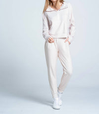 Lucky In Love - Renew Heather Zip Long Sleeve Pullover Sweater