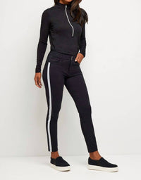 Anatomie Luisa Skinny Jean Pants with Stripe in black white 1 - women's pants