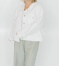 Mikarose Gemma Denim Jacket in white - women's jacket - view 5