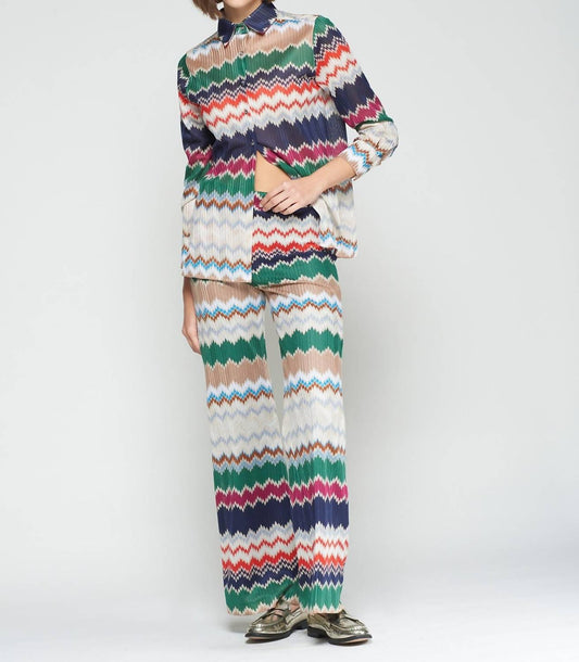 Vilagallo - Venus Herringbone Lurex Jaquard Trouser