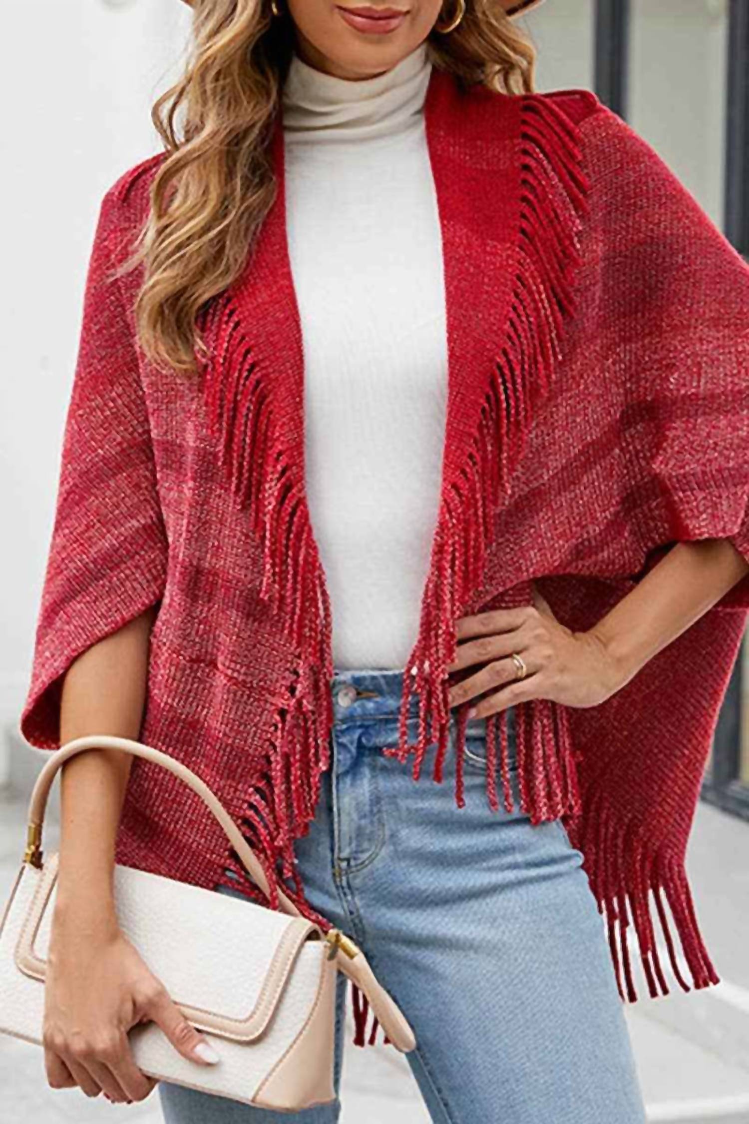 Ninexis - Shawl Wrap Open Front Cardigan