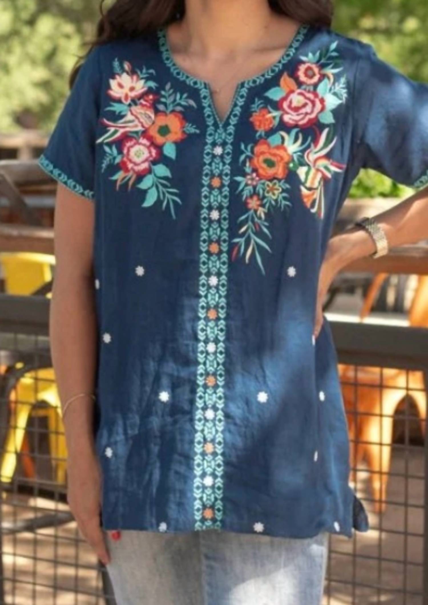 Layerz Clothing - Heather Embroidered Top