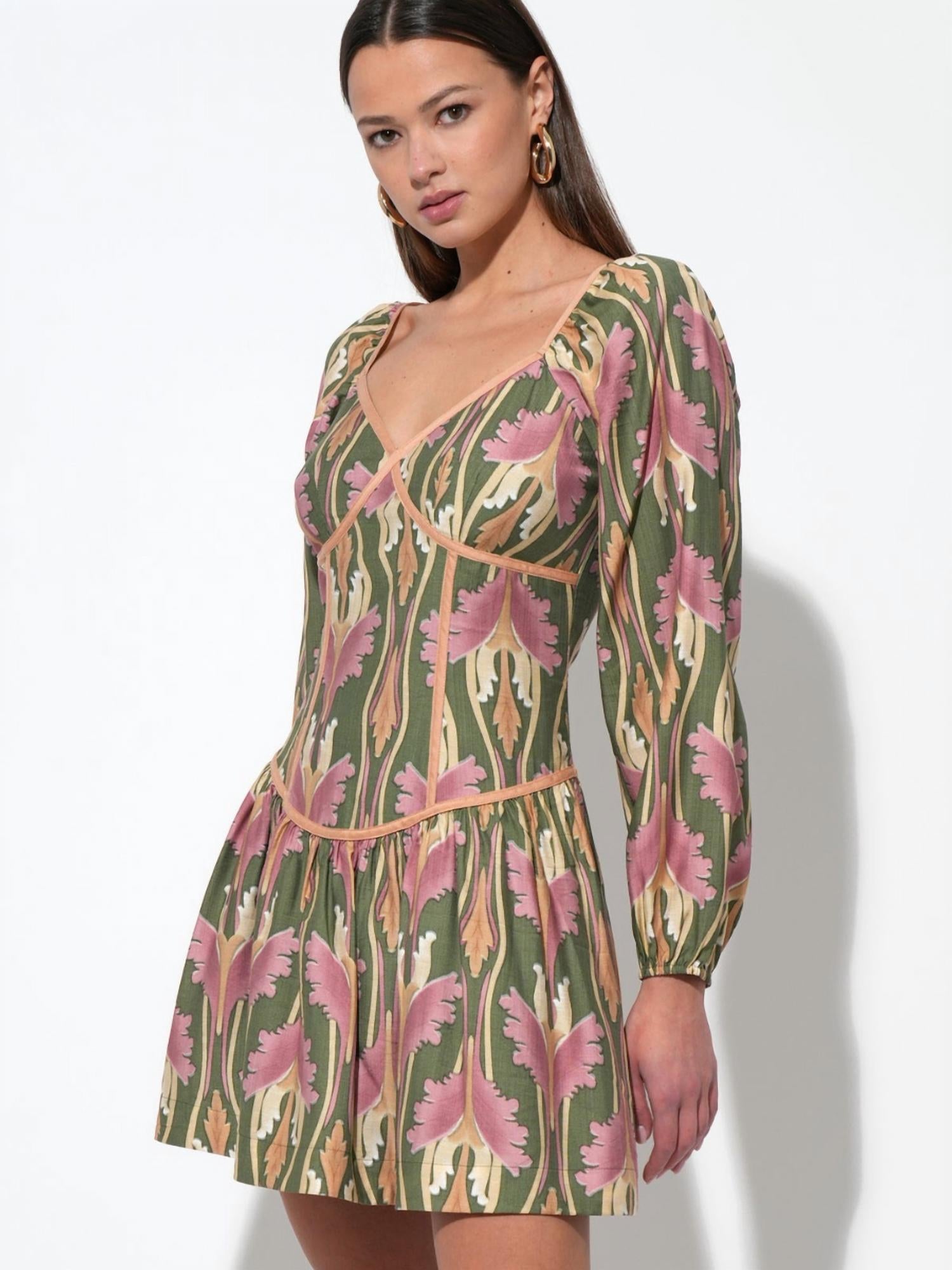 Adelyn Rae - Coralie Drop Waist Floral Mini Dress