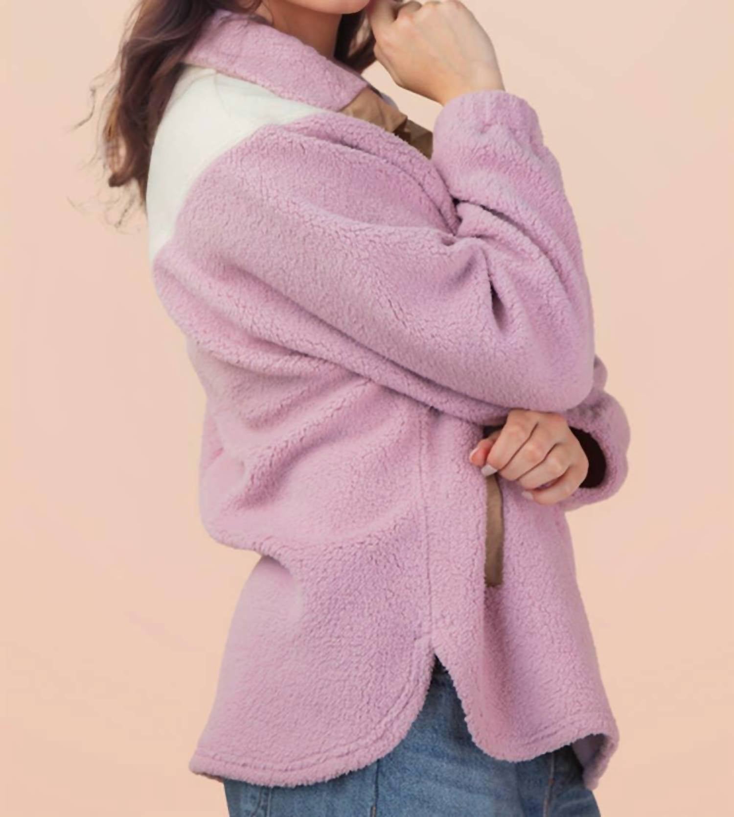 Very J - Cozy Oversized Fleece Pullover Sweatshirt