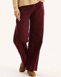 Tyler Boe Scottie Corduroy Flare Leg Pants in tawny port - women's pants - detail view