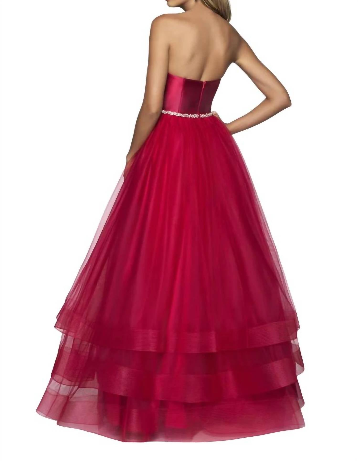 Blush Prom - Strapless Tulle Ballgown With Jeweled Waist