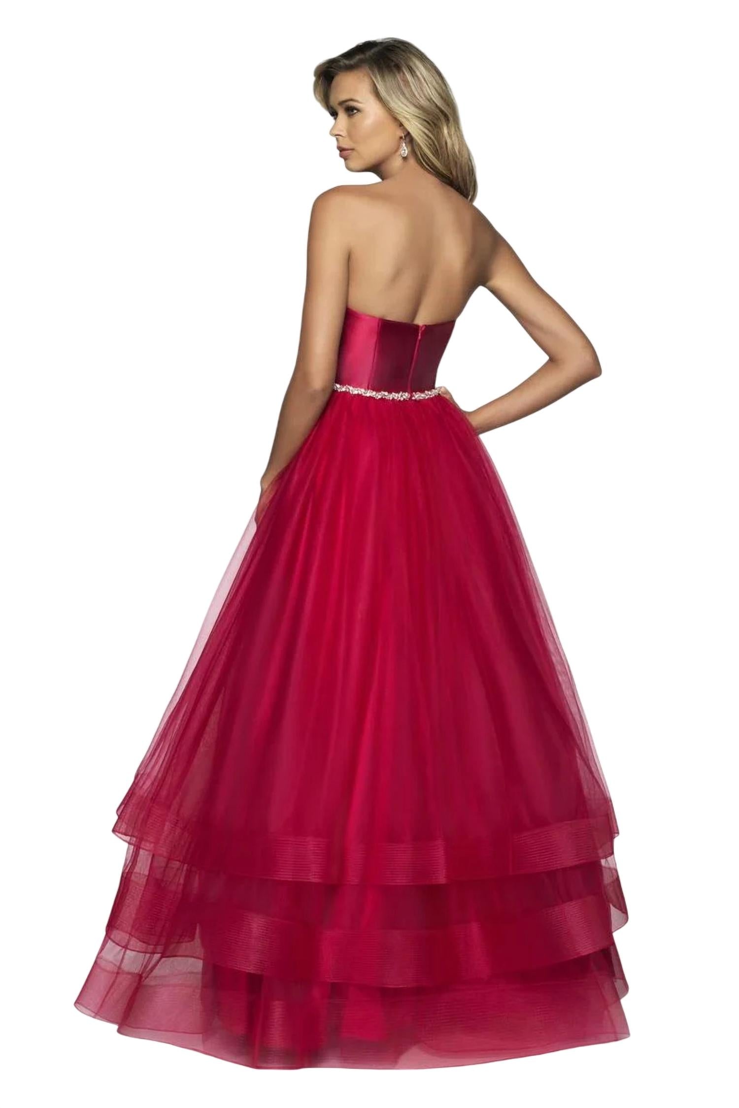 Blush Prom - Strapless Tulle Ballgown With Jeweled Waist