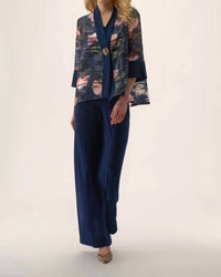 Joseph Ribkoff - Floral Asymmetric Swing Jacket
