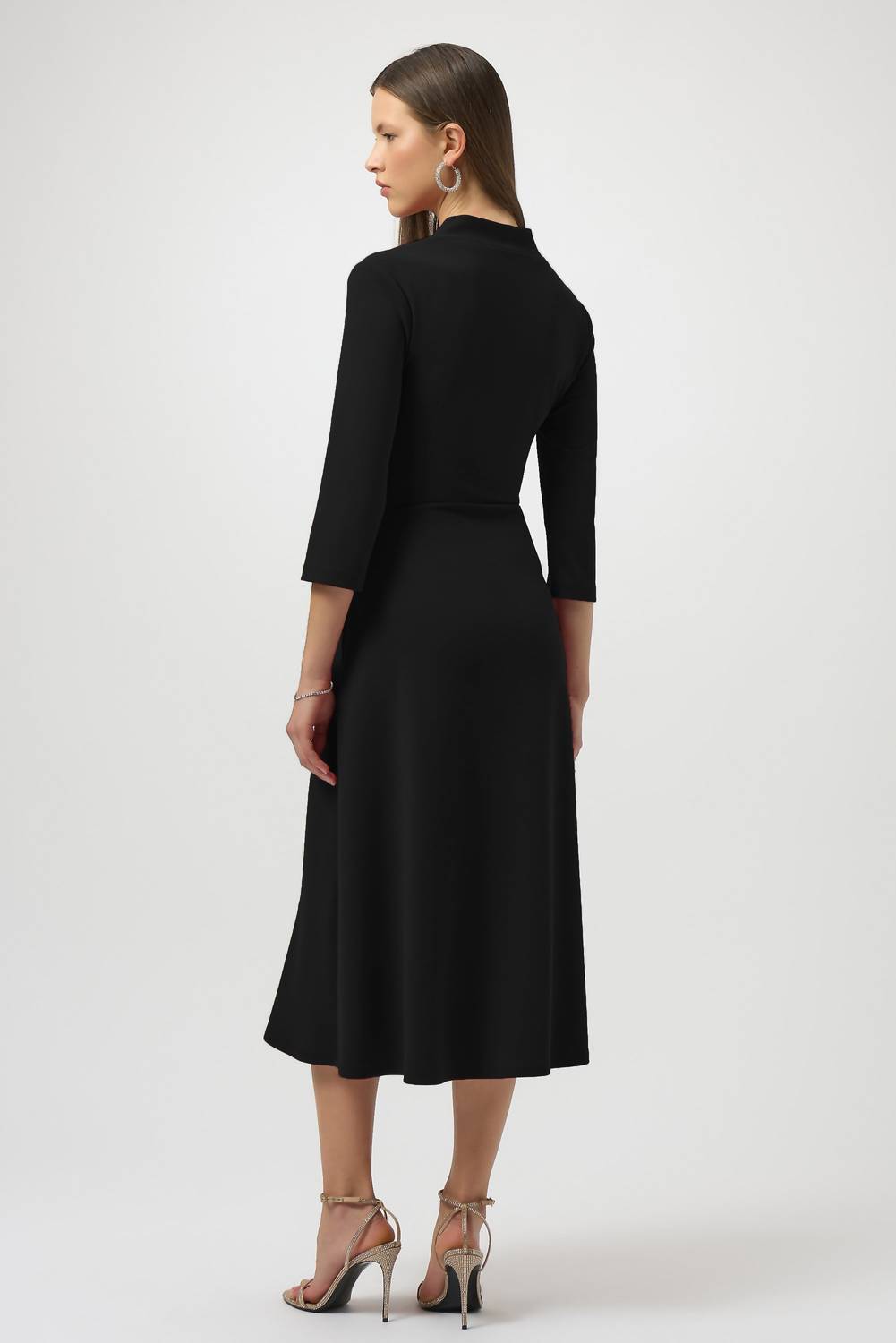 Joseph Ribkoff Scuba Crepe Fit And Flare Dress in black - women's dress - alternate view