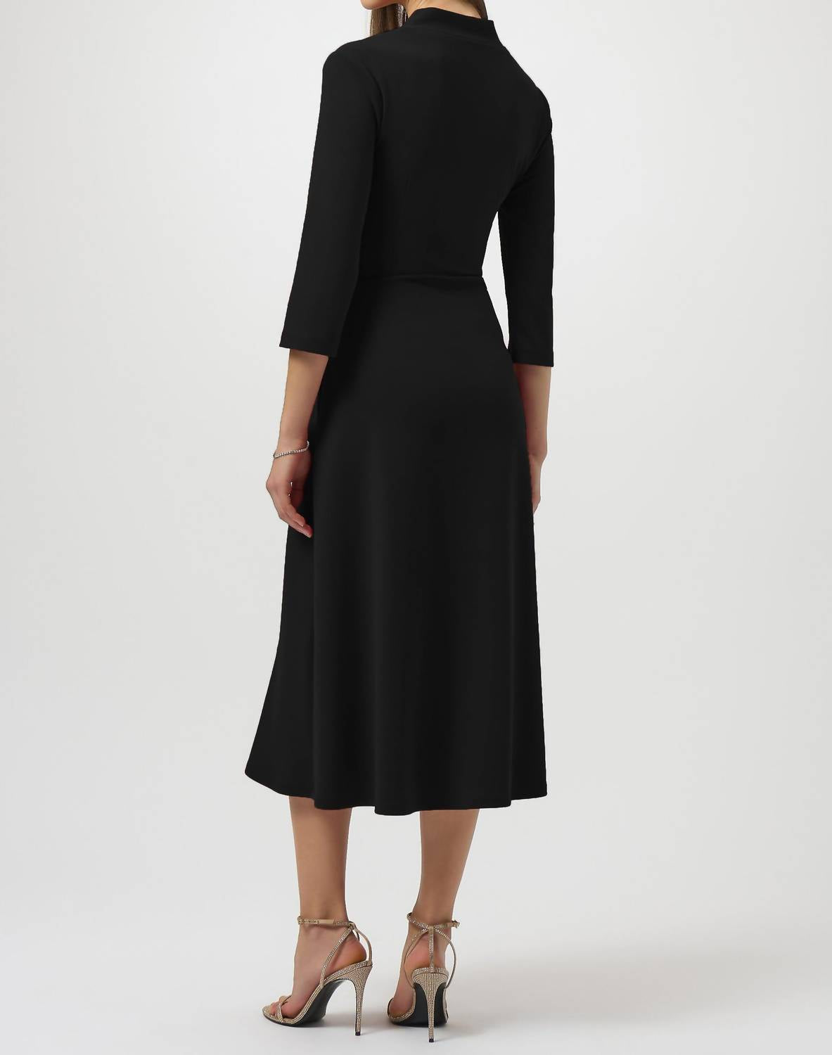Joseph Ribkoff Scuba Crepe Fit And Flare Dress in black - women's dress - detail view