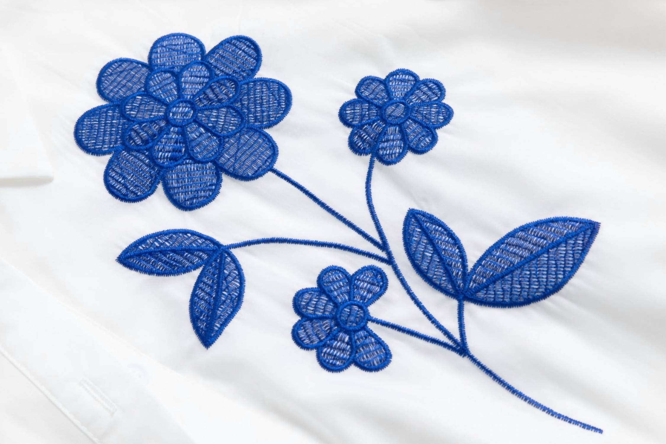 La'/Simona - Women’s Layered Embroidered Cotton Midi Dress