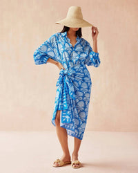 OMIKA Callista Button Down Mika in azure - women's swimwear