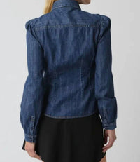 Olivaceous - Camille Denim Cutout Top