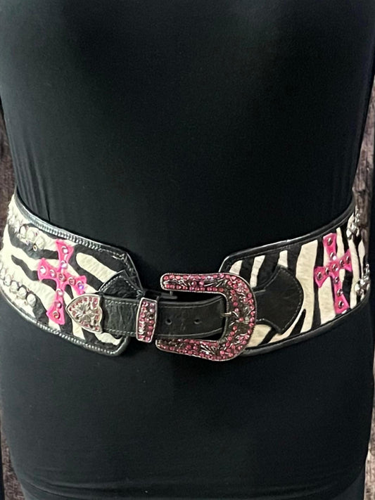 CROSS BELT WITH SWAROVSKI CRYSTALS