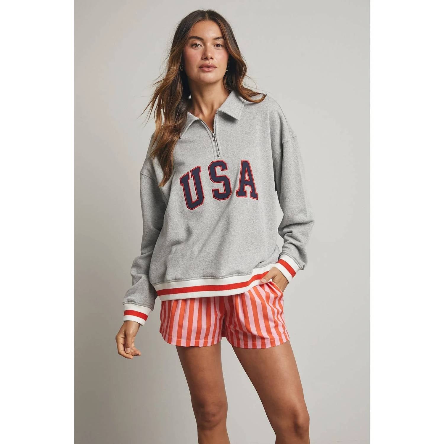 Wishlist - Usa Half-zip Pullover Sweatshirt