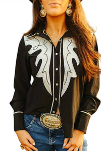 Lucky & Blessed - Embroidery Yoke Button Down Shirt - Plus