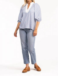 SMITH & QUINN Eliza Tunic Top in chambray stripe - women's shirt