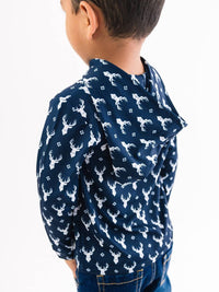 Rufflebutts - Boys' Long-sleeve Little Deer Lodge Performance Hooded Shirt