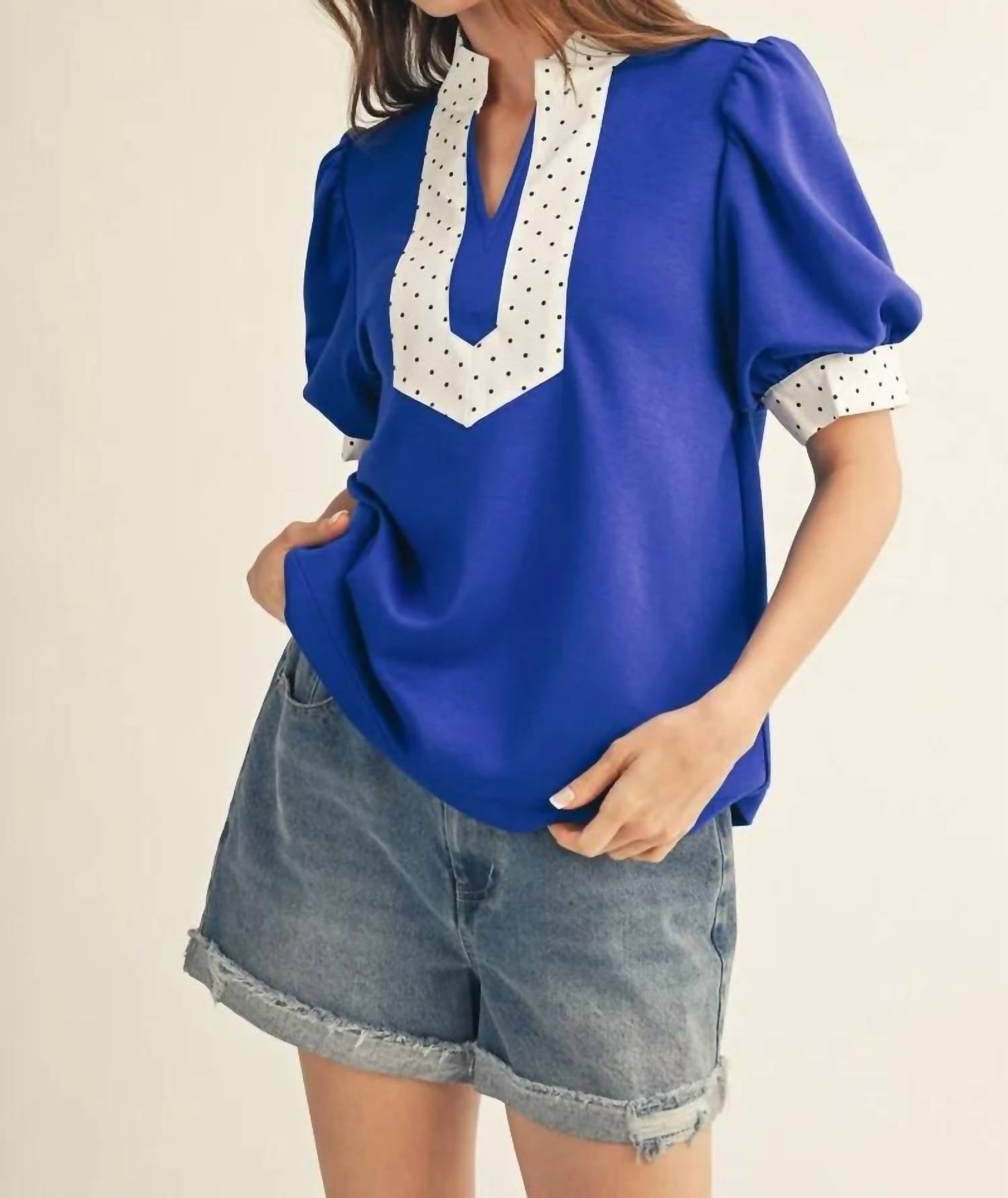 Jodifl - Dotty Collar Top