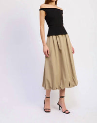 En Saison - Off Shoulder Bubble Hem Dress