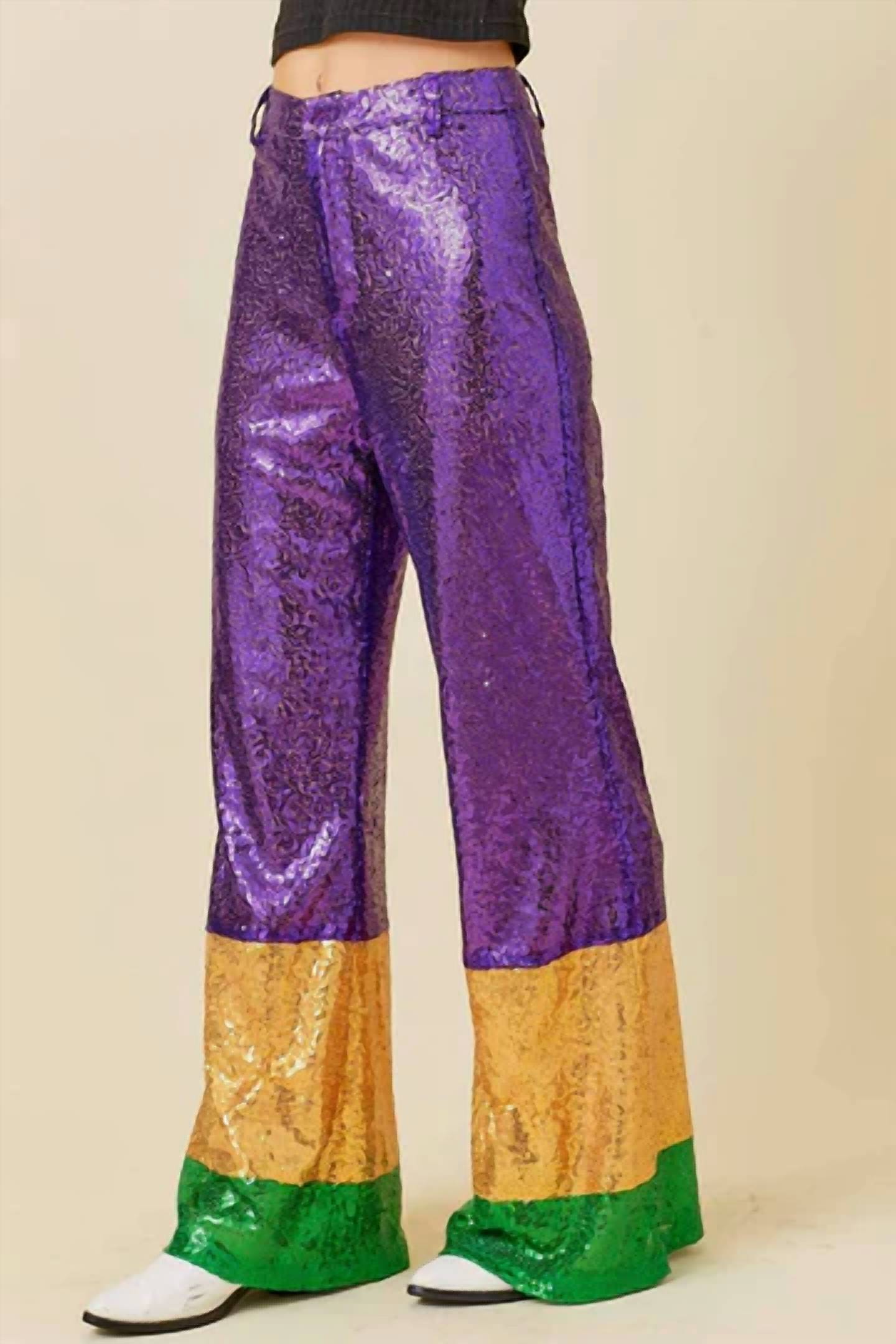 Main Strip - Mardi Gras Sequin Wide Leg Pants