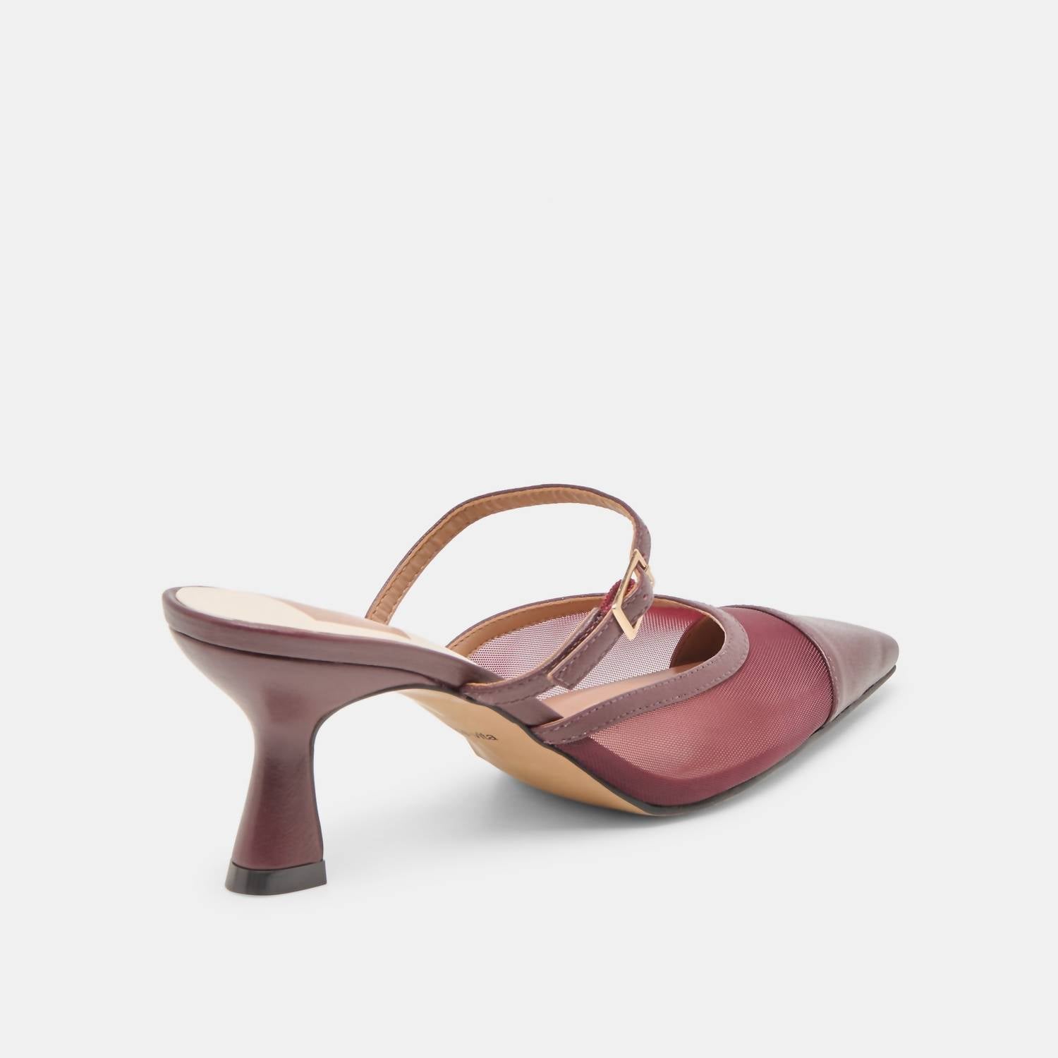 Dolce Vita Women's Loyd Heels in burgundy - women's heels - detail view