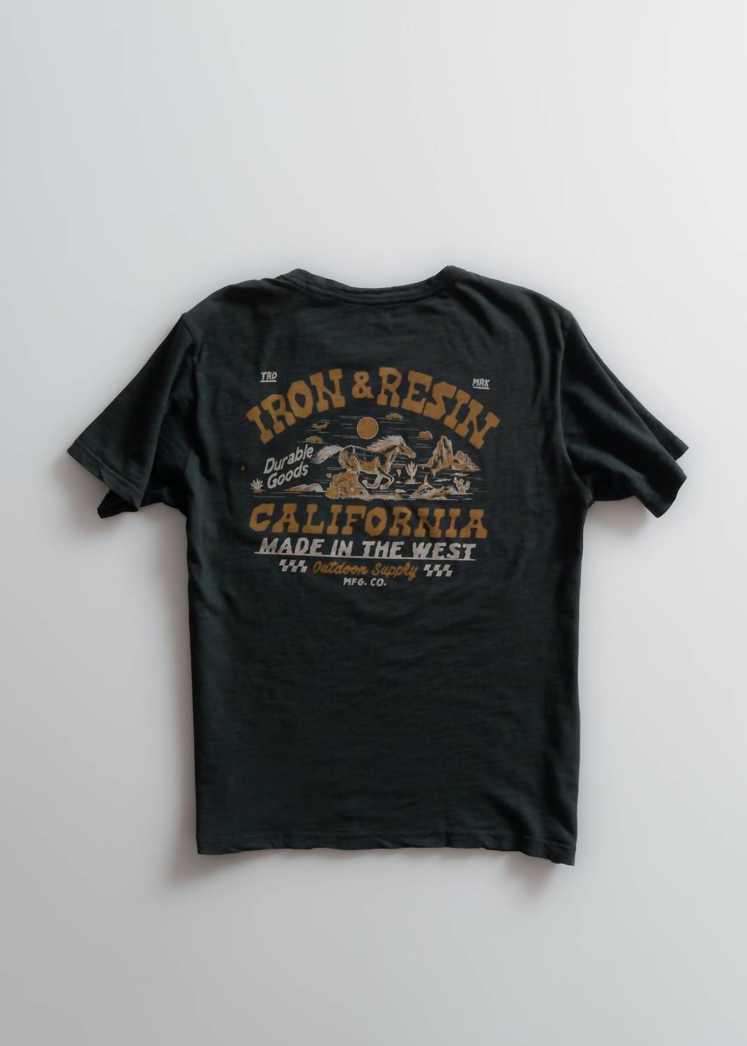 Iron & Resin Men's Western Supply Co Pocket Tee in dark slate - men's t-shirt - detail view