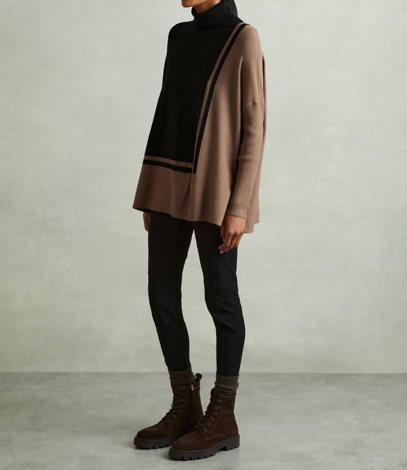 Reiss - Sophia Colorblock Roll Neck Sweater