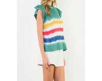 Thml - Tie Dye Ruffle Sleeve Top