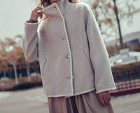 Urban Daizy Chantel Embroidered Jacket in oatmeal - women's jacket - alternate view