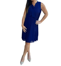 PICADILLY Pleated Sleeveless Dress in navy - women's dress