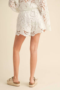 Miou Muse - Floral Eyelet Shorts