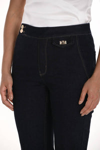Frank Lyman Denim Fit & Flare Jeans in dark blue - women's jeans - alternate view