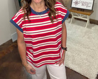 Sewn And Seen - Americana Striped Short Set