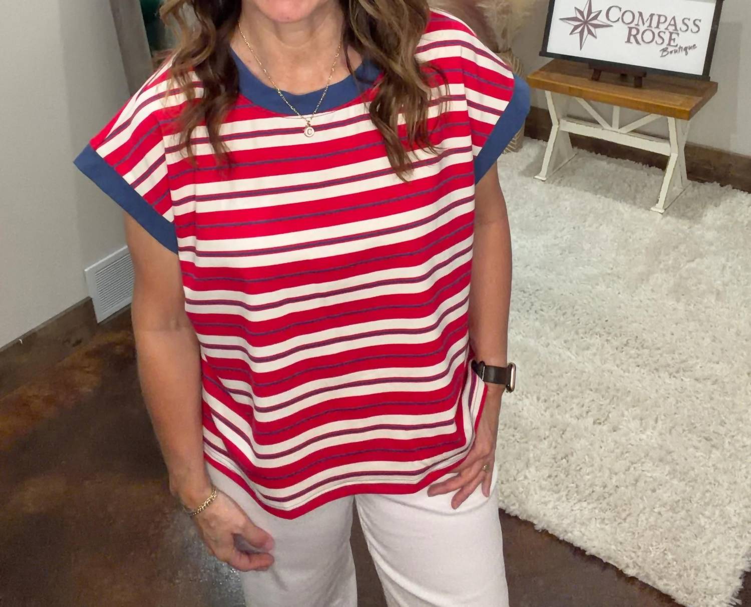 Sewn And Seen - Americana Striped Short Set