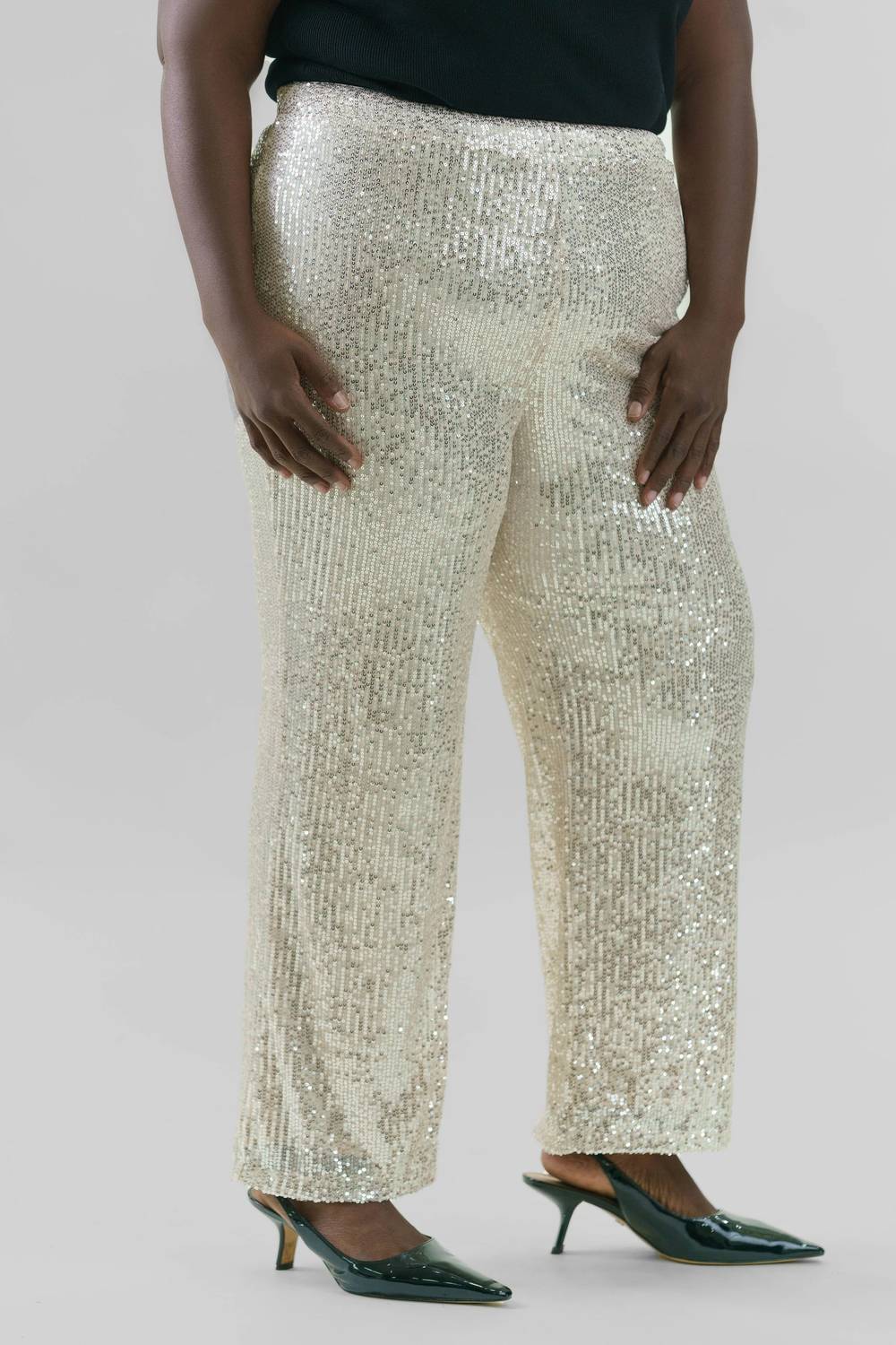Skies Are Blue - Sequin Bell Party Pant - Plus