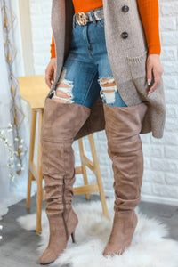 Surelymine - Women's Unmatchable Pointy Slouchy Knee And Thigh High Boots